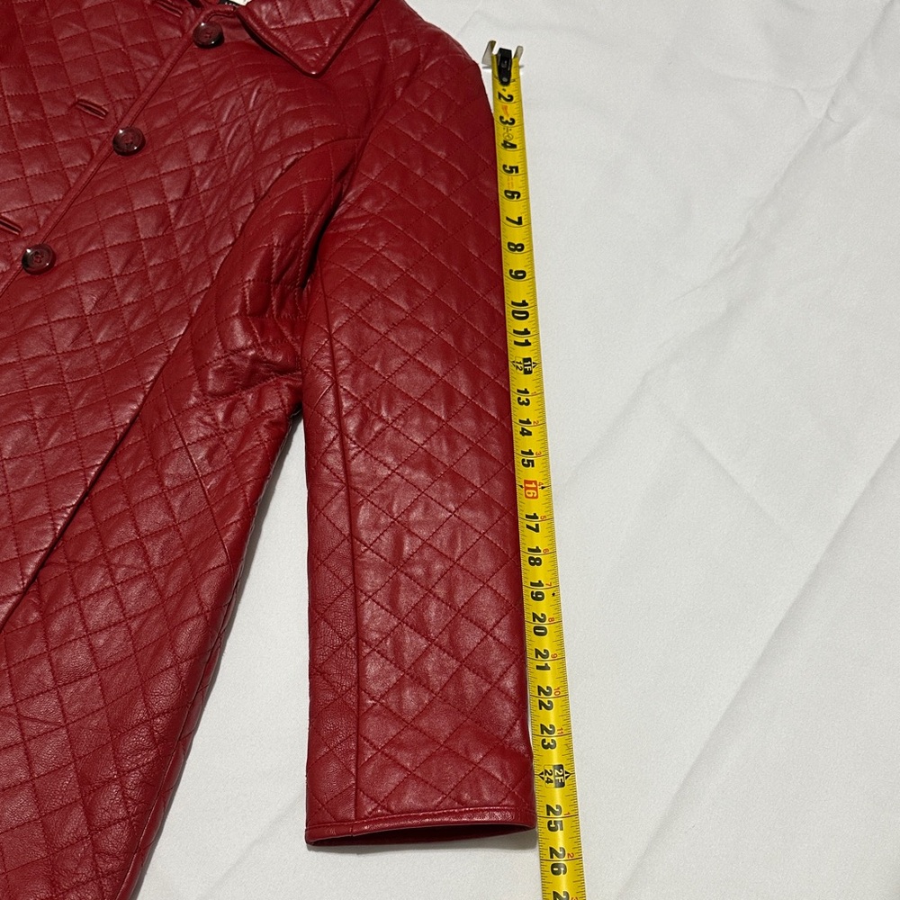 Neiman Marcus Red Leather Jacket - Picture 12 of 16